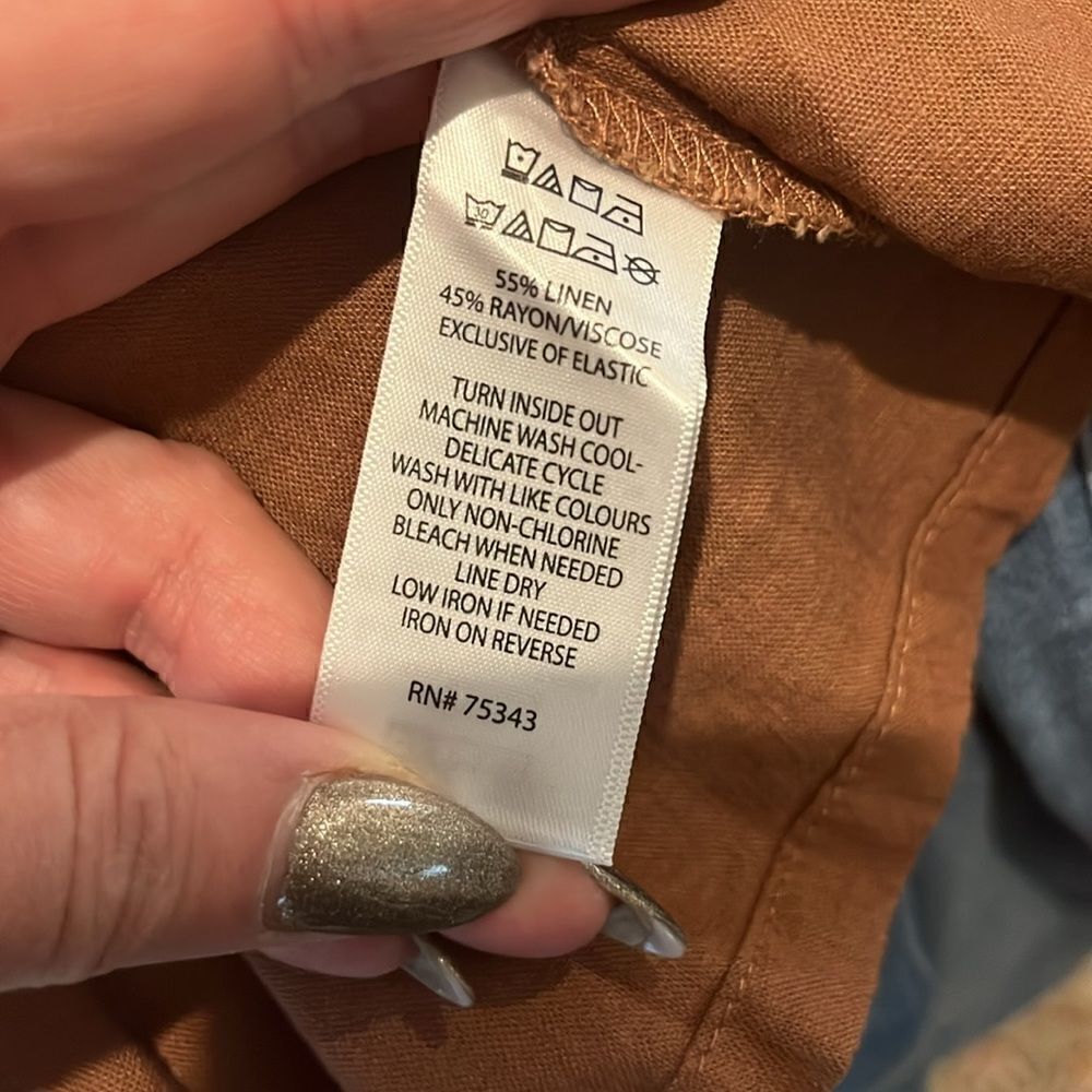 Joie Midi Linen Blend Sundress Pockets Clay Terracotta, 16! - Picture 9 of 9